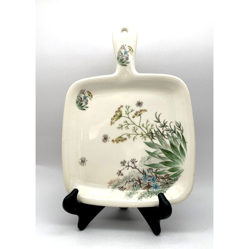 Vtg. Crooksville Wildflower Handled Plate